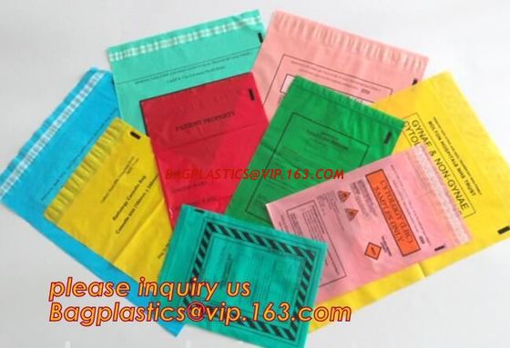 China Biodegradable PLA Plastic Bag Corn Starch Biohazard Specimen k Bag, LDPE Three Walls Specimen Bag with Pocket, pac factory