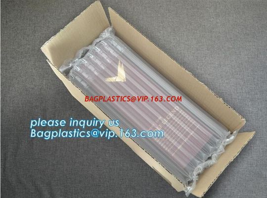 China double wine bottle air bag packing, wine bottle air column bag packing, Inflating PE Film, cushion pillow air bag, cushi factory