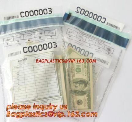 China Tamper Evident Security Bank Deposit Bag,tamper proof security bag, jewelry pouches PU power bank bags, bagease, stebs factory