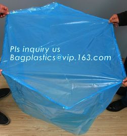 China sealable square bottom pallet shrink wrap plastic cover for bags, jumbo black lightproof and waterproof plastic pallet c factory