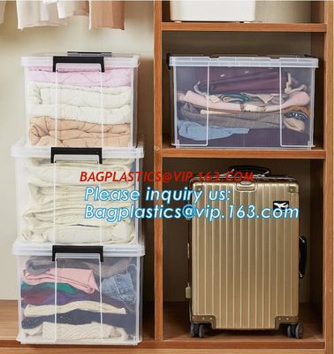 China 10L Clear Household Reusable Stack Plastic Storage Boxes, Transparent Household Handled PP Storage Box Plastic Boxes pac factory