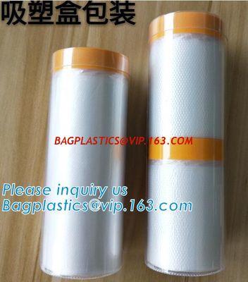 China auto spraying paint single-pack pre-taped masking filmautomotive spray pre-taped masking film with best price, auto pa factory