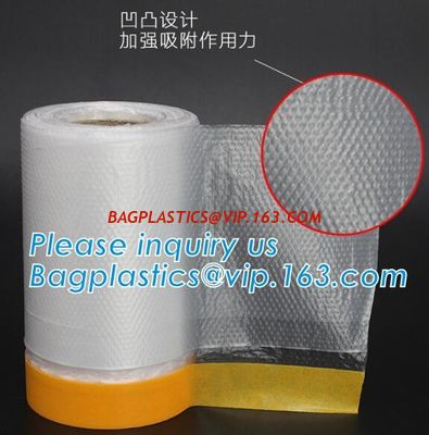 China self adhesive auto painting pre-taped masking film auto paint shelding function taped masking film, mold plastic auto factory