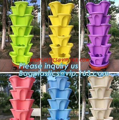 China strawberry vertical stackable planter plastic garden pots flower pot,PP material Mini plastic succulent pot for home gar factory