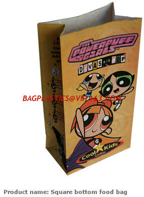 China Recyclable sandwich bread food packaging brown paper bag,square bottom fod bag,Gift Food Bread Candy Wedding Party Bags factory