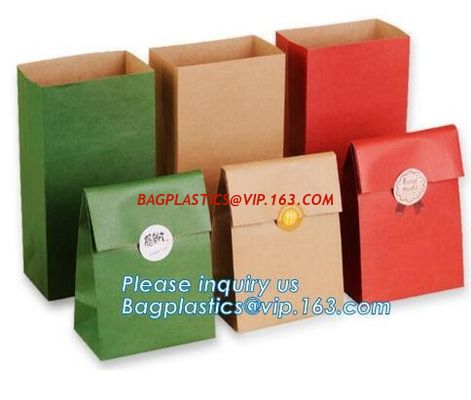 China COOKIEs/biscuits/muffin/bread snack packaging bag custom printed clear plastic bread bags,Square Bottom Kraft Paper Pack factory