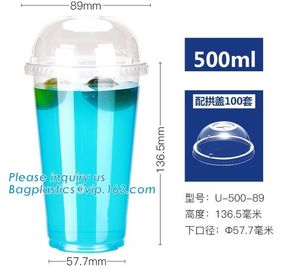 China disposable printed ice cream plastic cup/cold drink cup,White/Black CPLA Biodegradable Cup Lid,100% Biodegradable Pla Co factory