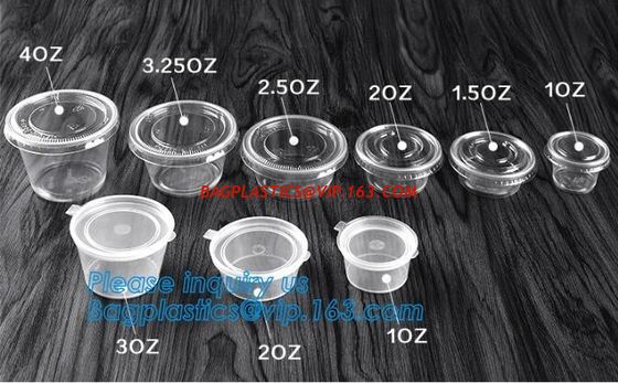 China 1oz 2oz 5oz 8oz 9oz short glasses small clear disposable plastic sauce cup,Eco-freindly disposable 55ml 2oz biodegradabl factory