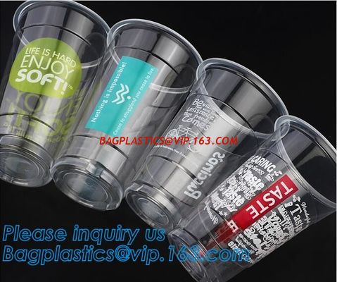 China Food grade 12oz 375ml cold drink transparent biodegradebale PET disposable plastic cup/airline plastic drinking cup factory