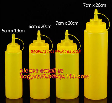 China FDA Food Grade 8oz Empty Custom LDPE Plastic Ketchup Squeeze Bottle with Scale for Syrup, Sauce, Ketchup, BBQ Sauce, Con factory