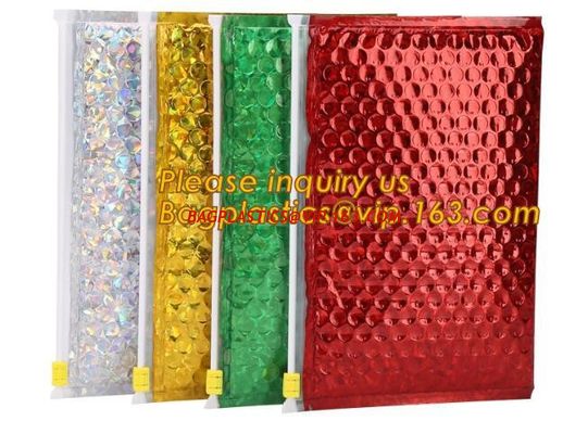 China Hot Metallic Colorful Bagease Packaging Zipper Bubble Bag For Cosmetic Packaging,k Bubble Bags are Made of PET/CP factory
