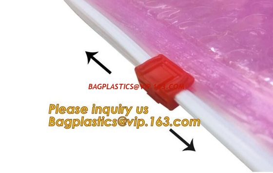 China Pink Shiny Black Cosmetic Zipper Bubble Bag Slider Padded Pouch,Customized Slider Bubble Bag, OEM Factory Price With Cus factory