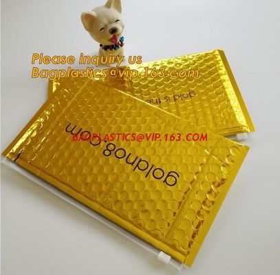 China Slider padded grip seal Golden bags, air bubble bag with slider zipper,design custom anti static plastic black k b factory