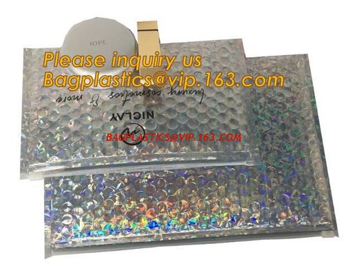 China air mail metallic holographi rose gold bubble padded mailer / k bubble bag/ slider bubble bag,Holographic Factory factory