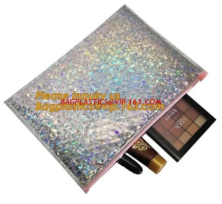 China k Bubble Bag Zipper Padded Bag with LOGO for Cosmetic,custom colorful metallic bubble zipper bag Packaging Cosmeti factory