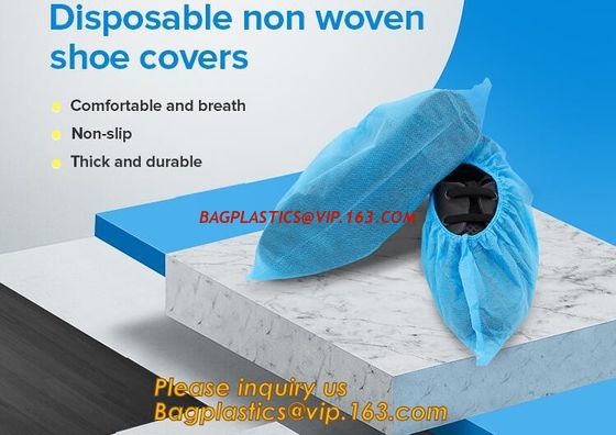China Disposable elastic pe/cpe non-woven shoes cover,Disposable waterproof CPE+PP non-woven shoe cover,Disposable nonwoven sh factory