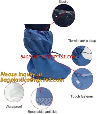 China Waterproof green disposable PE shoe cover plastic overshoes,Hospital Using Disposable PP Non Woven Shoe Cover Medical Sh factory