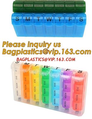 China Large Weekly Medication Capsule Pill Box,Fashionable portable pocket size pill box with cover easy open pill box organiz factory