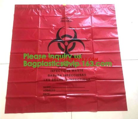 China Biodegradable Dtrawstring Biohazard Bags Medical drawtape, Biological Hazard Bag,Yellow Biohazard Bag - Bio Hazard Waste factory