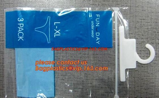 China clothes package garment bag with hook,inexpensive transparent PVC swimwear zipper bag with hung hook,hook plastic pvc sl factory