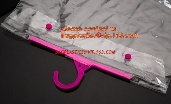 China Hanger Hook Plastic PVC Bags With Button Closure Packaging Bags for Clothes Swimwear Bikini,100% ECO-friendly men's unde factory