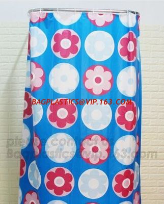 China biodegradabwaterproof Eco-friendly Shower Curtain, PEVA materails Shower Liner, Waterproof Polyester Shower Bath Curtain factory