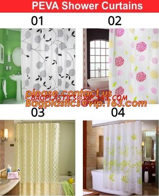 China Home goods pure white shower curtains with plastic hook, Custom Printed Shower Curtain, bathroom curtain bagplastics bag factory