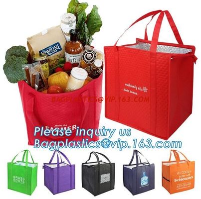 China Large Thermal Insulated Reusable Aluminium Foil Insulation Cooler Bag,Insulation oxford cooler bag tote organizer holder factory