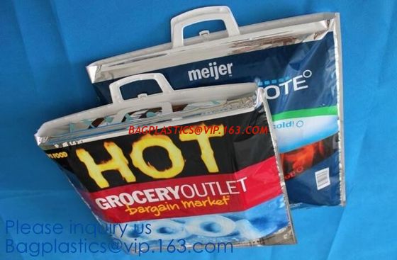 China custom bulk waterproof large soft folding food delivery picnic lunch tote grocery cooler bag aluminum foil thermal bags factory