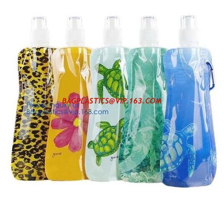 China Portable ultralight foldable soft flask bottle outdoor sport hiking camping water bag,sport foldable 480ml reusable camp factory