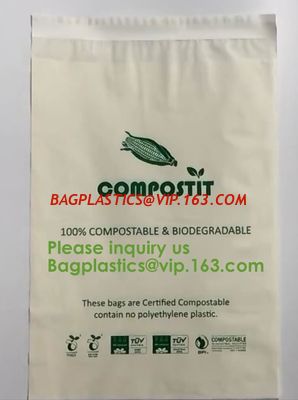 China Cheap factory direct biodegradable courier bags with EN13432 BPI OK compost home ASTM D6400 certificates BAGPLASTICS PAC factory