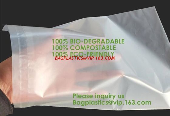 China Compostable biodegradable packaging mailing bag with handle,Biodegradable compostable plastic courier shipping envelope factory