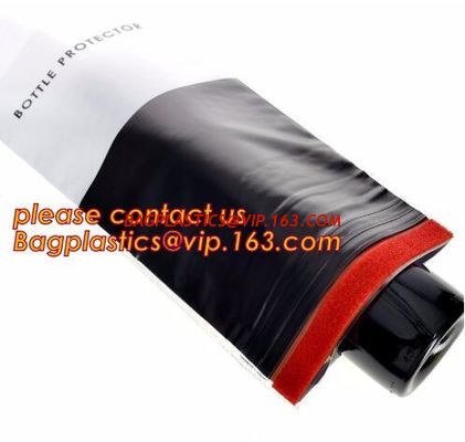 China Zipped bottom plastic bottle wrap plastic bottle sleeves air wine slip Self zipped liquor bottle plastic wrap bagease pa factory