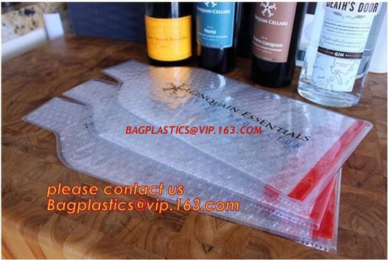 China Bottle Protective Zip sealed liquor bubble bags bottle protector Travelling liquor bubble sleeves air wine bubble bags factory