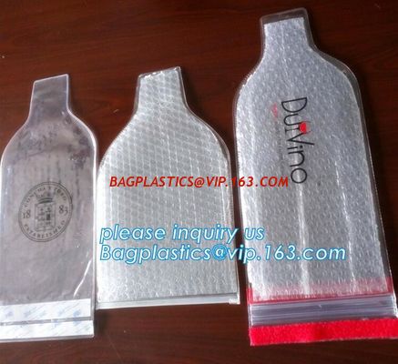 China Reusable Wine Bottle Protector Travel Safe Transportation Packing Cushion Bubble Bags Wine Wrap Bottle Bags Protectors factory