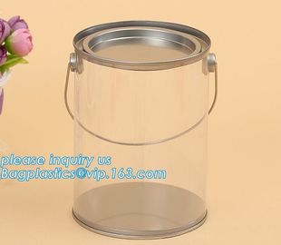 China 100ml pet clear plastic can,fruit candy tin container jars with aluminum lid,1 gallon clear paint can size bagease pack factory