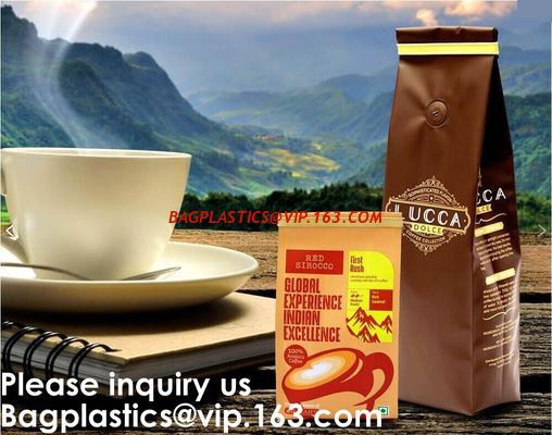 China Custom Printed Doypack Resealable k Standing Up Pouches Aluminum Foil Coffee Packaging Bags With Zipper factory
