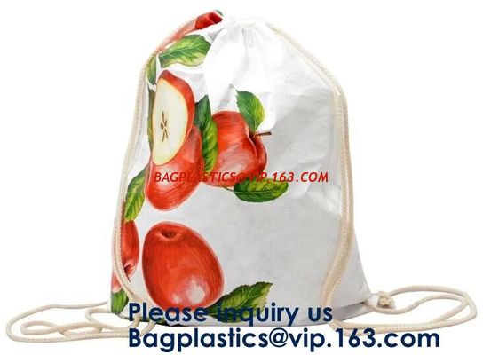China Drawstring Tyvek Backpack, Toiletry Bag Eco Friendly Recycled, Tyvek Paper Tote Bag Dupont Paper Shopping Bag Logo Prin factory