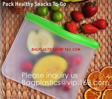 China Eco friendly Zipper Leakproof Freezer Bag Washable Reusable PEVA Sandwich Snacks Storage Bags For Fruits Vegetables Lunc factory