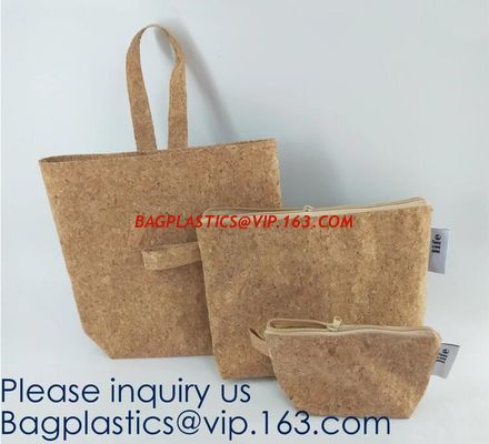 China Cork Wood Pencil Case Bag School Pencil Holder Bag,Makeup Organizer Toiletry Bag Natural Travel Cork Cosmetic Bag, bagea factory