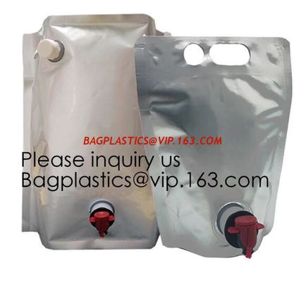 China Liquid Stand Up Pouch Spout Bag With Tap For Red Aluminum Foil Custom Wine Packaging Air Bubble Bags, Wine Carriers, Jui factory