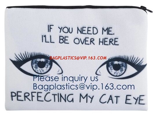 China Personalized Zipper Pouch Customized Makeup Bag Canvas Cosmetic Bag,Fashion Ladies Canvas Cosmetic Bag for Makeup PACK factory