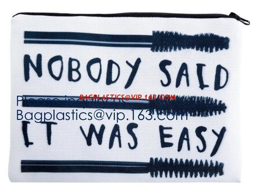 China White Canvas Makeup Cosmetic Bag - Pouch Zipper Bag Organizer,Makeup Bag Cosmetic Pouch Blank Zipper Bag, BAGEASE PACK factory