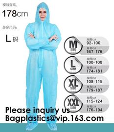 China Boot, Hood, Elastic Cuffs, Ankles, Waist. Heavy-Duty Protective Coveralls. Unisex Disposable Workwear for cleaning servi factory