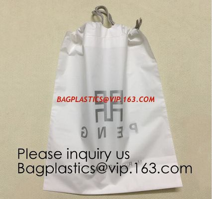 China Laundry Bags Hospitality Plastic Bags Drawstring Closure Write-On Indicator Strips. Clear Hotel Biodegradable Bags With factory