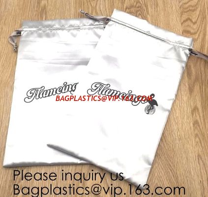 China Black Satin Hair Drawstring Bag With Tassels,Pink Satin Hair Dust Bag Cotton Drawstring Makeup Pouch, bagease package factory