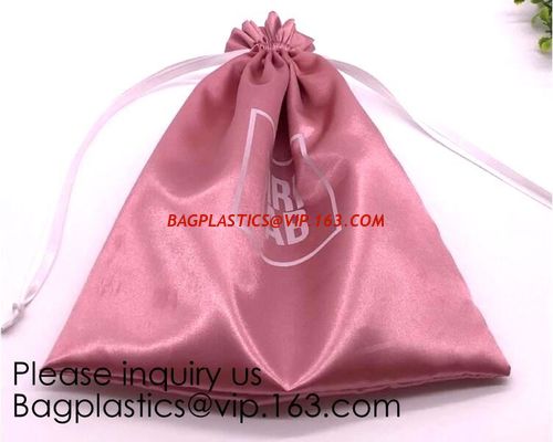 China Gold Blue White Satin Packaging Bag For Towel,White Satin Bag With Gold Printing,Silk Packaging Bags For Clothing Indust factory