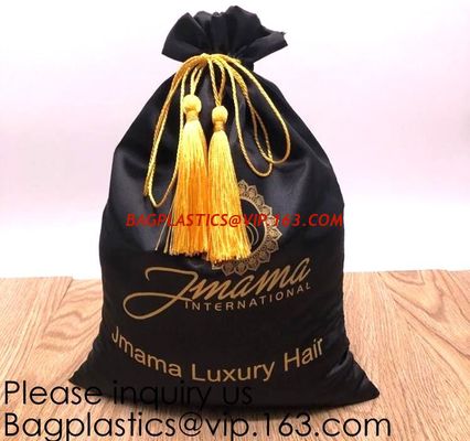 China Rose Gold Printing White and Gold Silk Packaging Bags For Clothing Industry,Pink Silk and Velvet Drawstring Bag With Ros factory