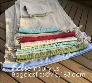 China Portable/Reusable/Washable Cotton Mesh String Organic Organizer Shopping Handbag Long Handle Net Tote (Grey Blue/Black/B factory
