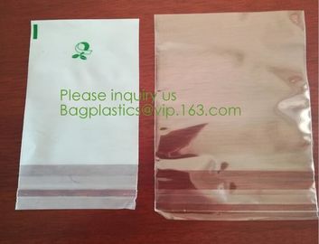 China PLA clear film bags, PLA clear bags, PLA sel seal eco friendly compostable corn starch 100% biodegradable plastic bag factory